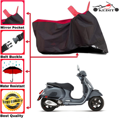 KEDIT Two Wheeler Cover for Vespa(Notte 125 BS6, Red, Black)