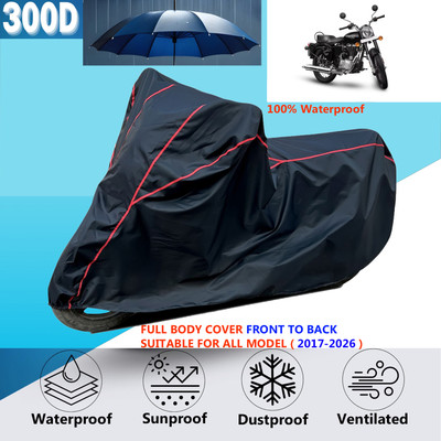 OliverX Waterproof Two Wheeler Cover for Royal Enfield(Bullet 350 Twinspark, Black)