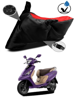 Genipap Two Wheeler Cover for TVS(Scooty Zest 110, Black, Red)