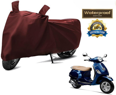 DeepShakshi AUTOMOTIVE Waterproof Two Wheeler Cover for Vespa(Vespa LX, Maroon)