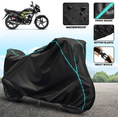 AUTOCAD Waterproof Two Wheeler Cover for Honda(Dream Yuga, Black, Blue)
