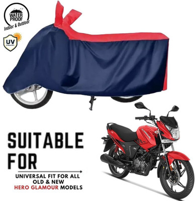 ZAQE Waterproof Two Wheeler Cover for Hero(Glamour BS6, Blue, Red)