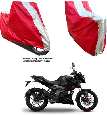AutoGalaxy Waterproof Two Wheeler Cover for Bajaj(Pulsar N160, Silver, Red)