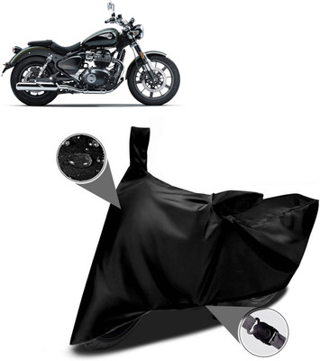 SK AUTO Waterproof Two Wheeler Cover for Royal Enfield(Meteor BS6, Black)