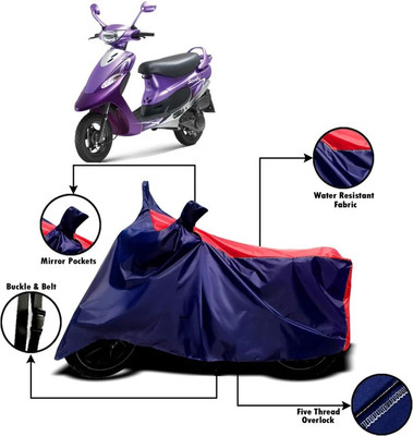 Mdstar Waterproof Two Wheeler Cover for TVS(Scooty Pep+, Red, Blue)