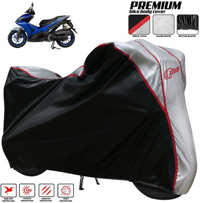 xodi Waterproof Two Wheeler Cover for Yamaha(Aerox 155 Maxi BS6, Silver, Black)