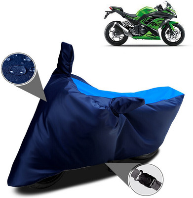 Mdstar Waterproof Two Wheeler Cover for Kawasaki(Ninja 300, Blue)