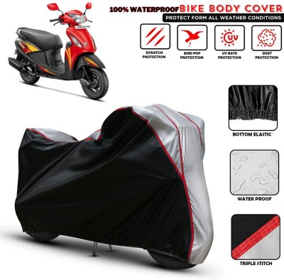 Shiv Kanha Waterproof Two Wheeler Cover for Hero(Pleasure, Black, Silver)