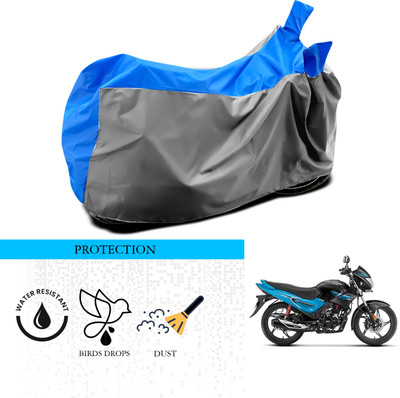 ANTHUB Waterproof Two Wheeler Cover for Hero(Glamour, Grey, Blue)