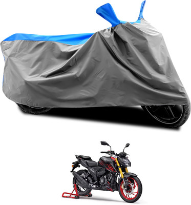 CODOKI Waterproof Two Wheeler Cover for TVS(Apache RTR 200 4V, Grey, Blue)