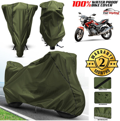 Car Styling Waterproof Two Wheeler Cover for Honda(CBZ, Green, Black)