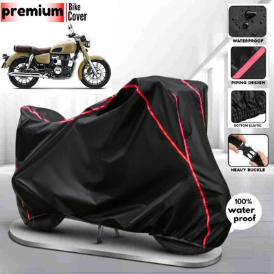 OliverX Waterproof Two Wheeler Cover for Honda(Hness CB350, Black, Red)
