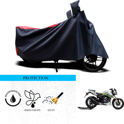 ANTHUB Waterproof Two Wheeler Cover for TVS(Apache RTR 200 Fi E100, Black, Red)
