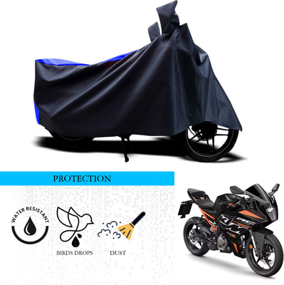 ANTHUB Waterproof Two Wheeler Cover for KTM(RC 200, Black, Blue)