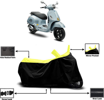 Amexride Two Wheeler Cover for Vespa(GTS Super 300, Yellow)