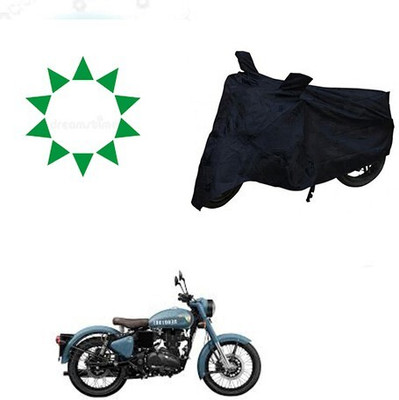 DeepShakshi AUTOMOTIVE Waterproof Two Wheeler Cover for Royal Enfield(Classic 350, Black)