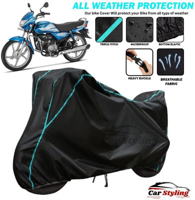 Car Styling Waterproof Two Wheeler Cover for Hero(HF Deluxe, Black, Blue)