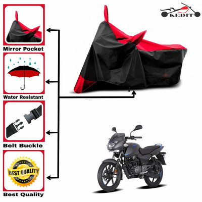 AASHTIK MART Two Wheeler Cover for Bajaj(Pulsar 125 Neon, Red, Black)