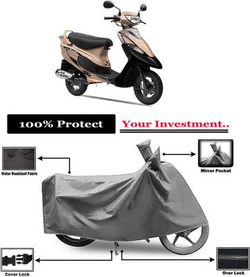 Amexride Two Wheeler Cover for TVS(Scooty Pep+, Grey)
