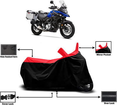 Amexride Two Wheeler Cover for Suzuki(V-Strom 650 XT, Red)