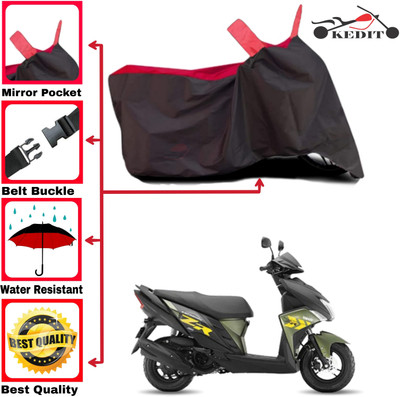 KEDIT Two Wheeler Cover for Yamaha(Ray-ZR 125FI BS6, Red, Black)