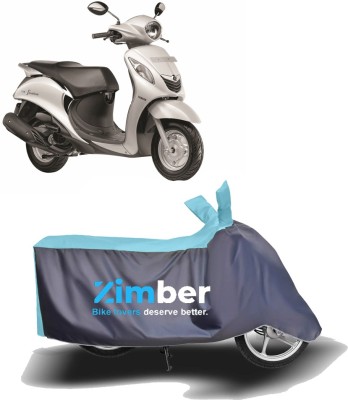 ZIMBER Two Wheeler Cover for Yamaha(Fascino, Blue, Grey)