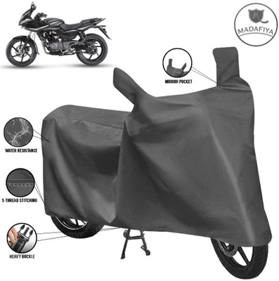 MADAFIYA Waterproof Two Wheeler Cover for Bajaj(Pulsar 220F, Grey)