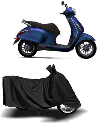 DeepShakshi AUTOMOTIVE Waterproof Two Wheeler Cover for Bajaj(Chetak, Black)
