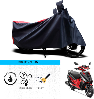 ANTHUB Waterproof Two Wheeler Cover for Hero(Motocorp Maestro Electric, Black, Red)