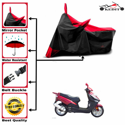 KEDIT Two Wheeler Cover for Mahindra(Flyte, Red, Black)