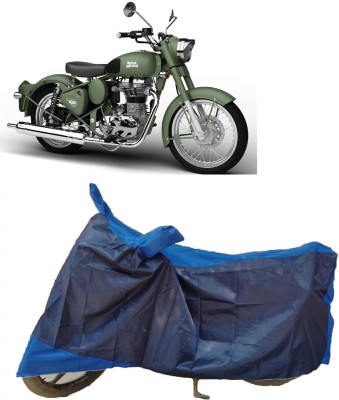 AutoKick Two Wheeler Cover for Royal Enfield(Battle Green, Blue)