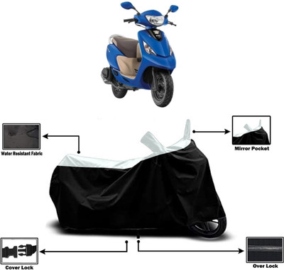 Amexride Two Wheeler Cover for TVS(Scooty Zest 110 BS6, White)