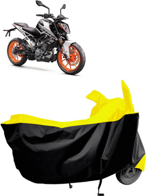Amexride Two Wheeler Cover for KTM(Duke 200, Black, Yellow)