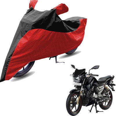 RiderShine Two Wheeler Cover for TVS(Apache RTR 180, Red, Black)