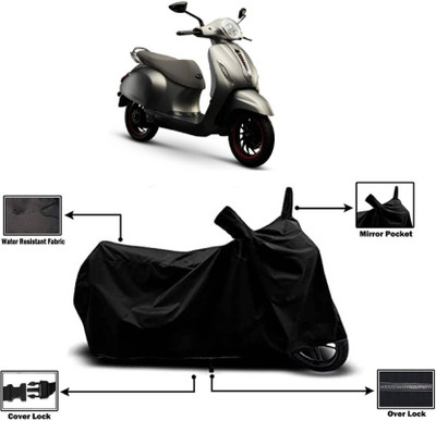 KEDIT Two Wheeler Cover for Bajaj(Urbanite Chetak, Black)