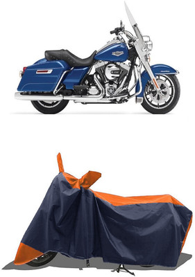 SUGASHRI Waterproof Two Wheeler Cover for Harley Davidson(Road King, Orange, Blue)