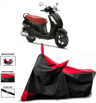WMIZEXA Two Wheeler Cover for Suzuki(Access, Red, Black)
