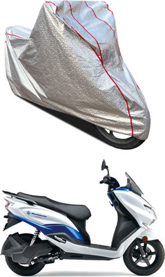 AutoGalaxy Waterproof Two Wheeler Cover for Suzuki(Burgman Electric, Silver)