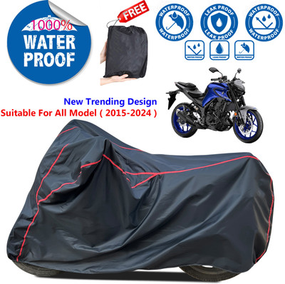 AutoGalaxy Waterproof Two Wheeler Cover for Yamaha(MT 03, Black)