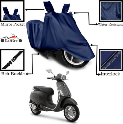 KEDIT Waterproof Two Wheeler Cover for Vespa(GTS 300, Blue)