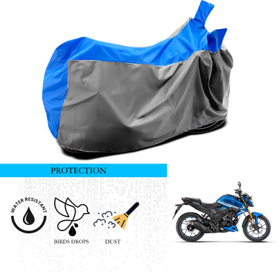 ANTHUB Waterproof Two Wheeler Cover for Honda(Hornet 2.0, Grey, Blue)