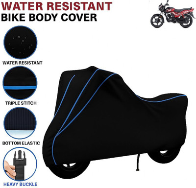 BigFly Waterproof Two Wheeler Cover for TVS(Star City Plus, Black, Blue)