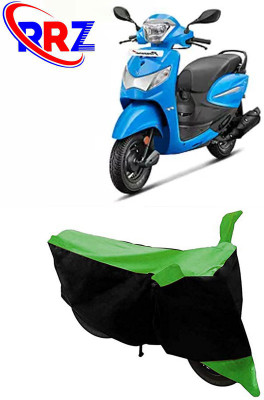 RRZ Waterproof Two Wheeler Cover for Hero(MotoCorp Pleasure Plus, Black, Green)