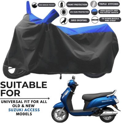 MADAFIYA Two Wheeler Cover for Suzuki(Access 125, Black, Blue)