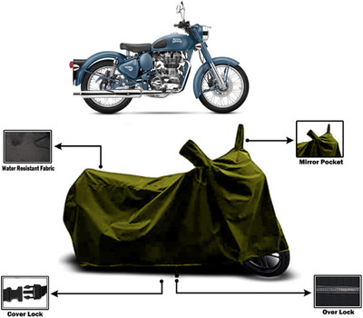 Amexride Two Wheeler Cover for Royal Enfield(Classic Squadron, Green)
