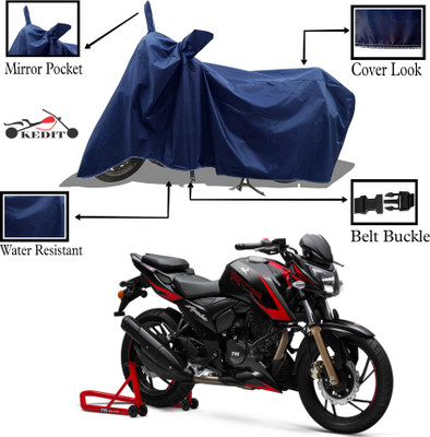 KEDIT Two Wheeler Cover for TVS(Apache RTR 200, Blue)