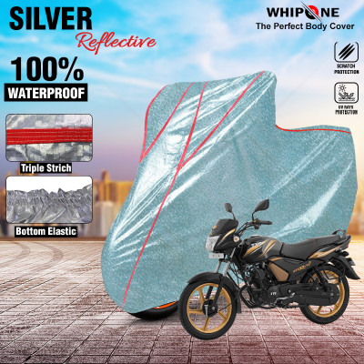 Whipone Waterproof Two Wheeler Cover for TVS(Star City Plus, Silver)