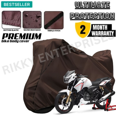 Shiv Kanha Waterproof Two Wheeler Cover for TVS(Apache RTR 160, Brown, Black)