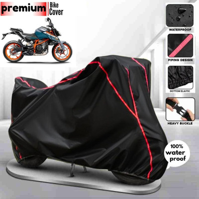 AutoGalaxy Waterproof Two Wheeler Cover for KTM(390 Duke, Black, Red)