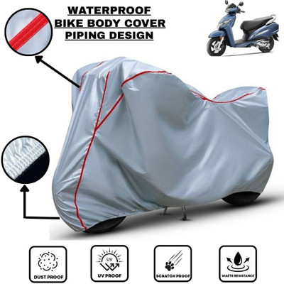 LE PRA Waterproof Two Wheeler Cover for Honda(Activa 125, Silver, Red)